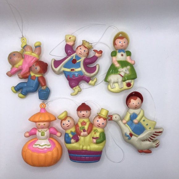Vintage Stahlwood Toy 1969 Set of 6 Nursery Decor Nursery Rhyme Characters - Picture 1 of 12
